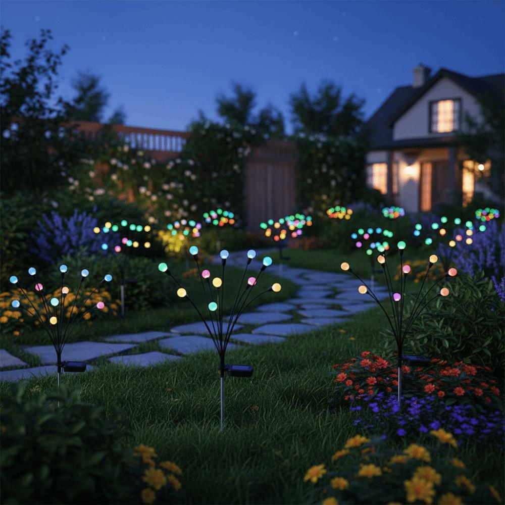 IP65 Waterproof Solar Firefly String Lights Wind Motion LED Garden Lights  Camping Decoration