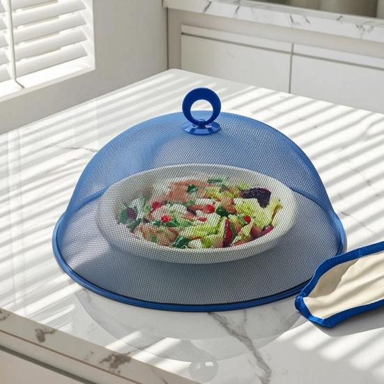 Essentielle Dinge für das Essen im Freien im Sommer Netz-Abdeckung für Lebensmittel mit Griff, Langlebiger Edelstahl-Schutz, Leichte Metall-Zelte für Picknicks, Geschirr für Zelte