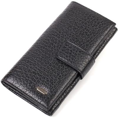 Intéressant portefeuille vertical pour hommes en véritable cuir pleine fleur CANPELLINI 21838 Noir