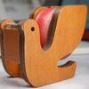 Wooden Tape Cutter Desktop Tape Dispenser Animal Shaped Squirrel Whale Design Ergonomic Easy Cut Tape Holder for Office Home School Storage