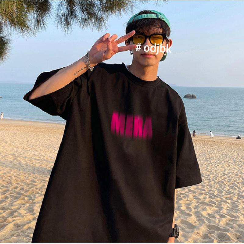 

Мужские футболки с коротким рукавом с буквенным графическим принтом и половиной рукава Футболка-пуловер Повседневная футболка Мужская корейская повседневная футболка с круглым вырезом в стиле ретро