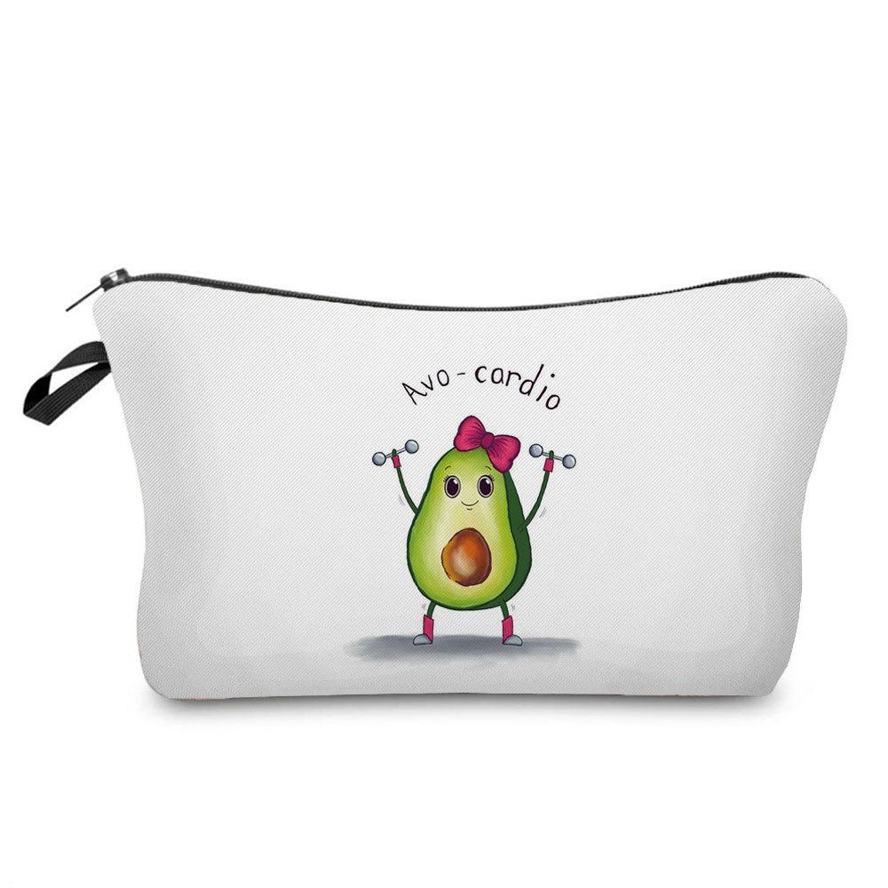 Women Avocado Print Cosmetic Bag Toiletries Organize Travel Storage Case 6700
