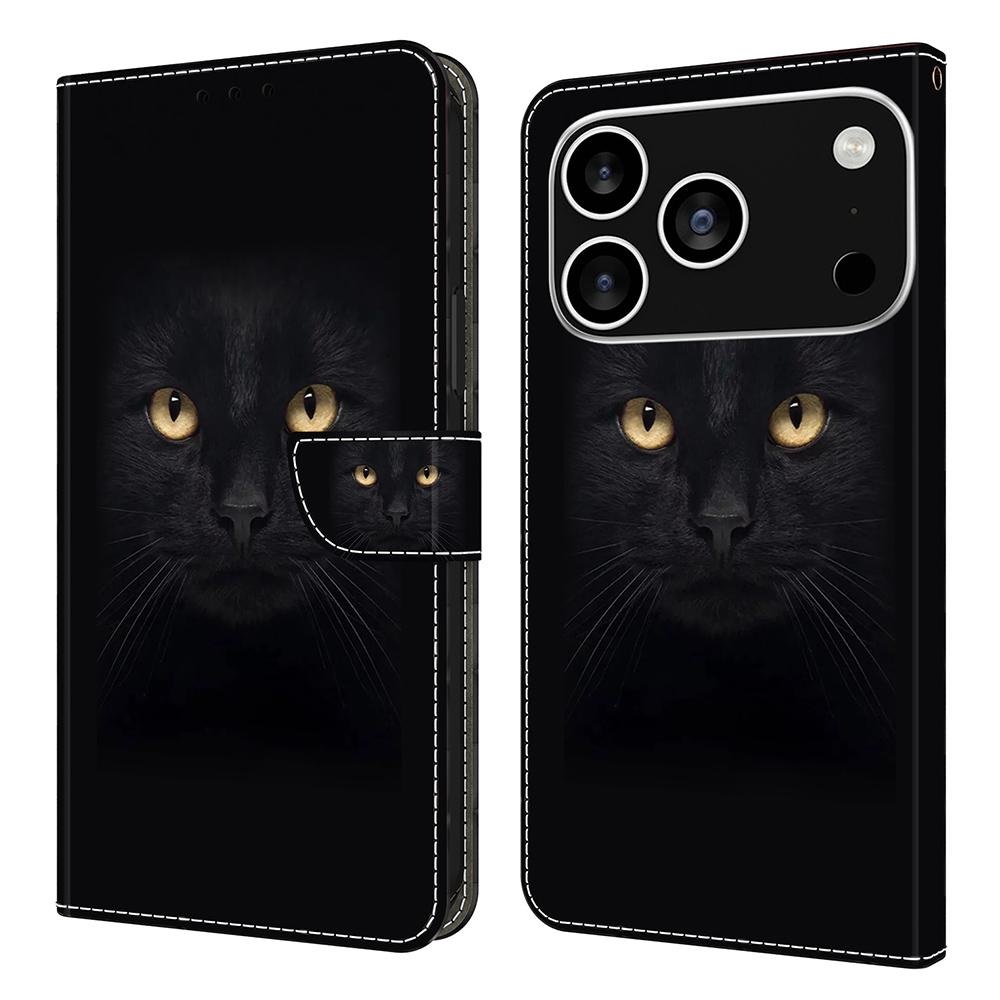 For iPhone 17 Pro Max Case Magnetic Clasp 3D Pattern Leather Wallet Phone Cover