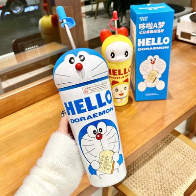 Thermos Cup Jingdong Cat Doraemon Coffee Cup Stainless Steel Children Thermos Cup Large Capacity Ice Bullion Cup Water Cup