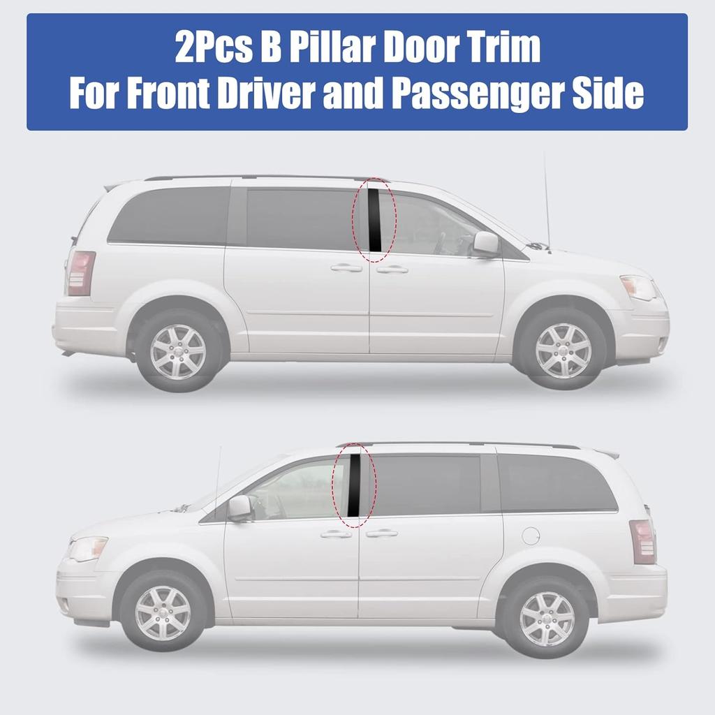 926-446 B Pillar Trim Door Molding For Front Passenger Driver Side Windshield Outer Compatible With 2008-2016 Chrysler Town & Country 2008- Dodge