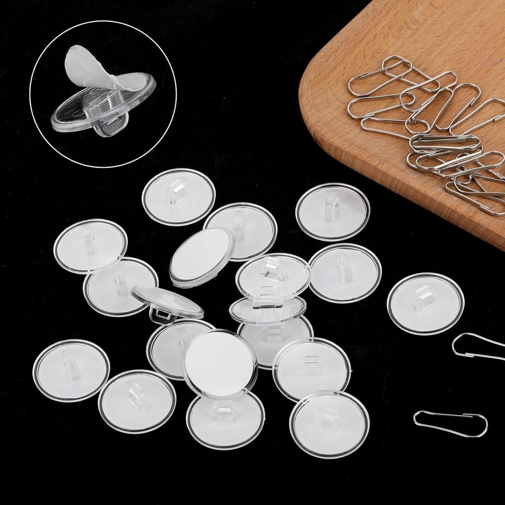 Adhesive Ceiling Hooks, 20pcs Round Self-Adhesive Ceiling Hooks Without Drilling Removable Transparent Wall Hanger for Festival Wedding Birthday