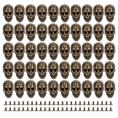 50sets Skull Rivets Single 25x16mm DIY Ghost Head Punk Style Electroplating Zinc Alloy Skull Button