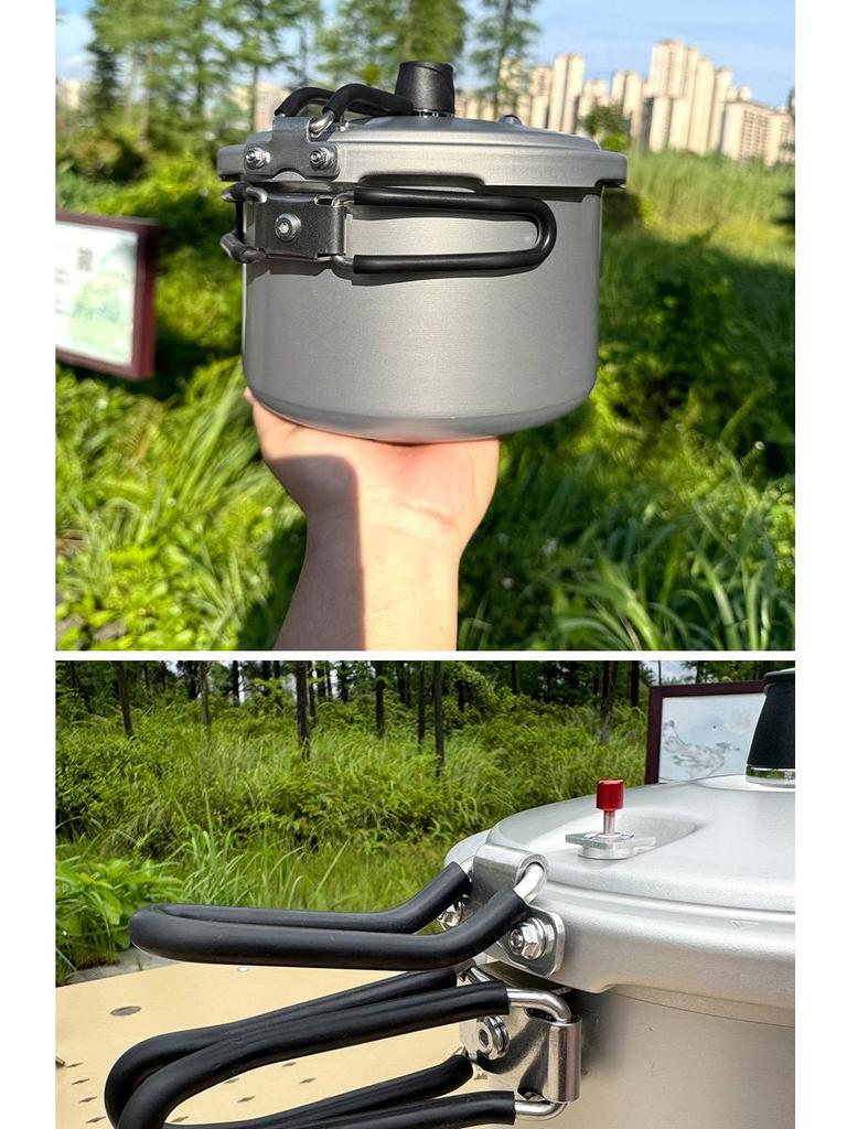 Pentola a Pressione Portatile in Acciaio Inossidabile con Manico Pieghevole