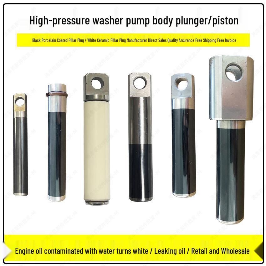 Universal High-Pressure Car Washer Pump: 1812 Plunger Piston Rod with Black Spray Porcelain Plunger & White Ceramic Tube