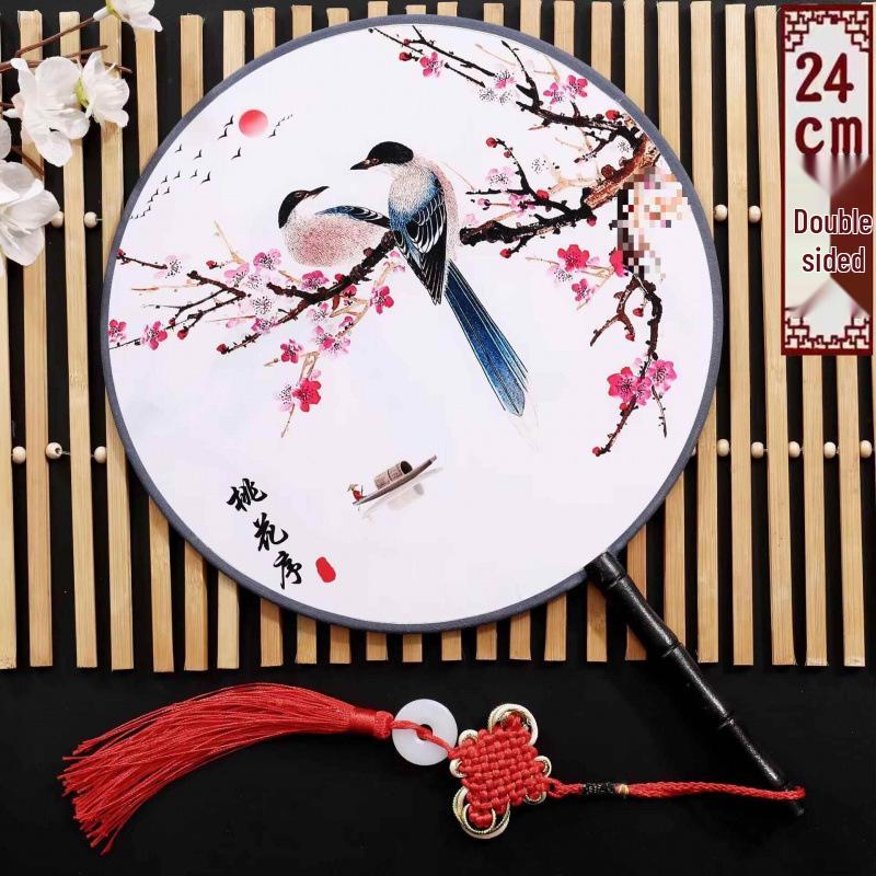 Neuer doppelseitiger runder Cheongsam Performance Tanzfächer