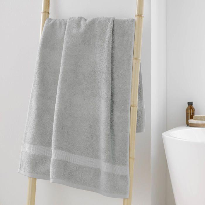 Serviette ou drap de douche 70 x 130 cm Elegante gris perle