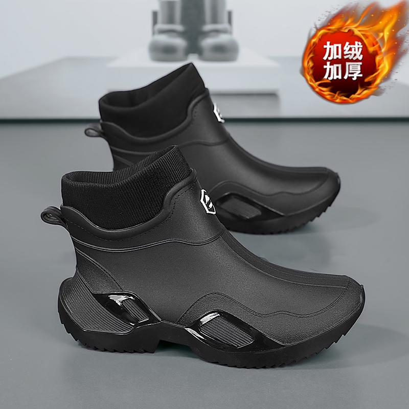 

Rain shoes winter velvet warm snow boots fishing takeaway rider cotton shoes winter 36