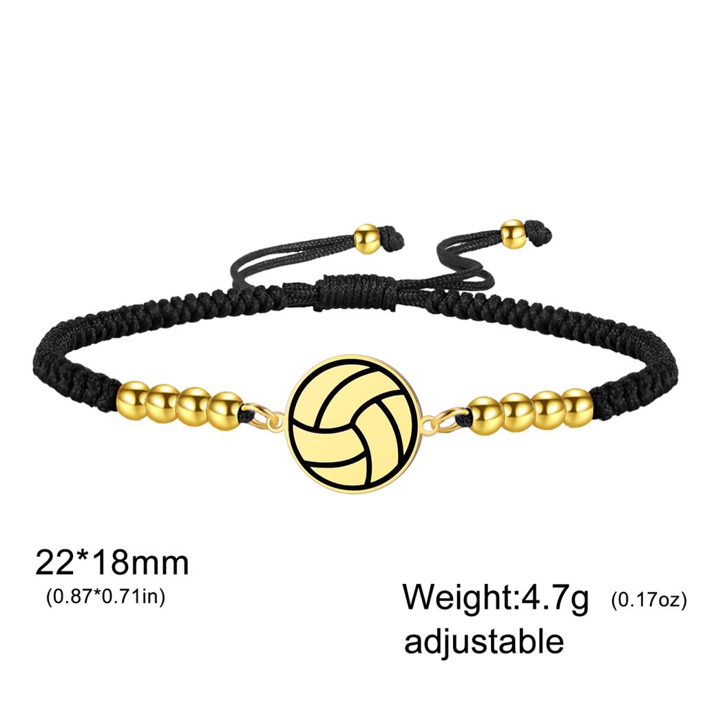 EUEAVAN Basketball Volleyball Baseball Rugby Bracelet Stainless Steel Fashion Geometric Bracelet for Women Men Jewelry Gifts