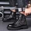 Winter First Layer Sheepskin Martin Boots Men's High-top Cotton Shoes Genuine Leather Men's Locomotive Boots Velvet Warm Trend Men's Shoes