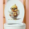 Cool Glasses Duck Toilet Wall Sticker Self-Adhesive Removable Bathroom Funny Home Decor Art
