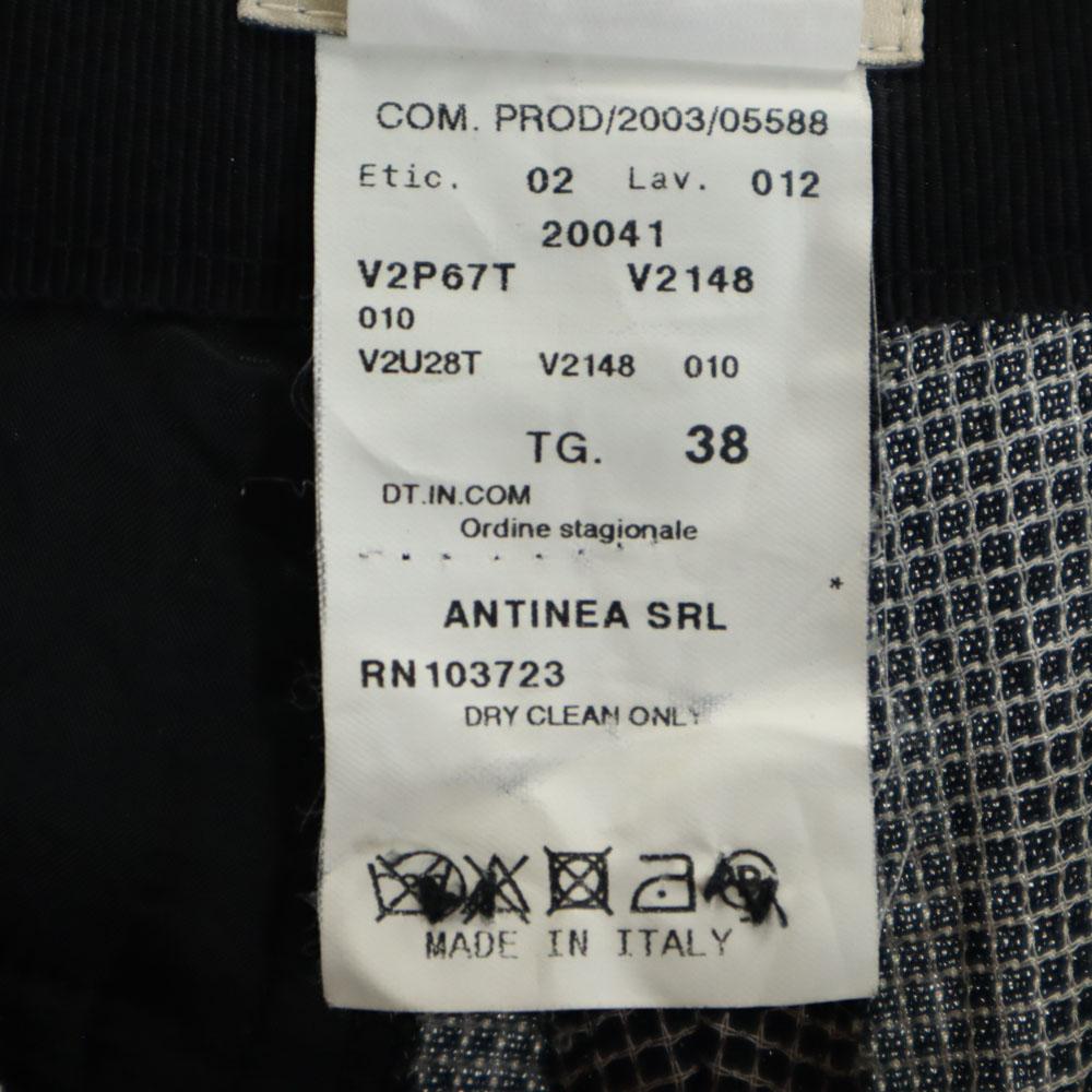 Emporio Armani Check Pattern Wool Pants 38 Black X White Women Used