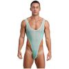 Herren Durchsichtiges Netz Ärmellos Offener Rücken Beutel Hoher Beinausschnitt Einteiler Bodysuit Jumpsuit