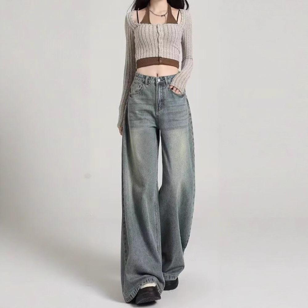 Plus Size Women s Retro Wide-Leg High-Waist Jeans XL