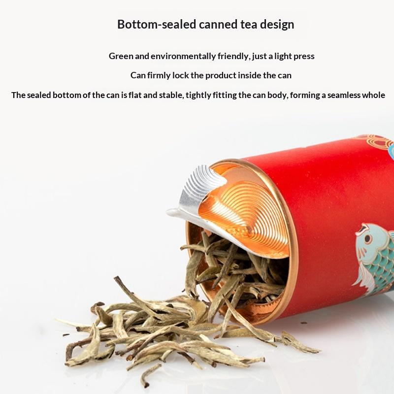 Retro Koi Fish Mini Empty Tea Tin Can Household Tea Sealed Jar Portable Travel Small Tea Box Paper Storage Can