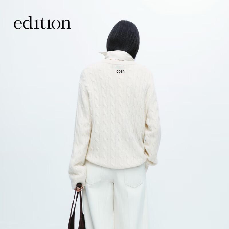 Edition Women's Yak & Camel Wool Blend Cable Knit Pullover Sweater