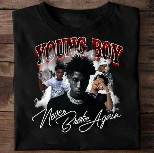 Vintage YoungBoy Never Broke Again Cotton Black All Size Unisex Shirt CM304 Unisex T-Shirt XXXXL
