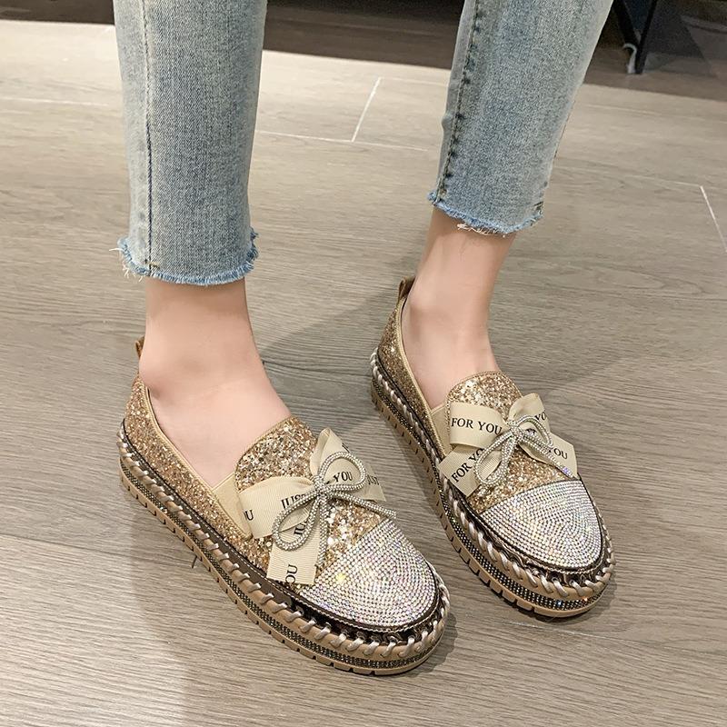Single Shoe Female 2025 New Casual Bow Student Shoes Large Size