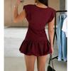 Summer New Women's Sleeveless Round Neck Ruffle Dress Fashion Casual Short Sleeve Dress for Women Leisure Style