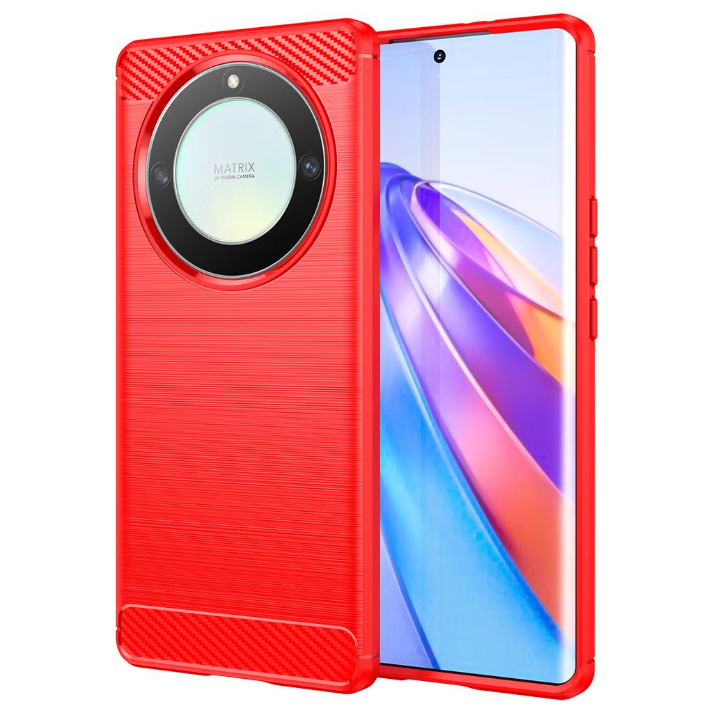 Pro Honor X9a 5G/X40 5G/Magic5 Lite 5G Pouzdro na telefon z TPU s texturou uhlíkových vláken, kartáčovaný kryt telefonu