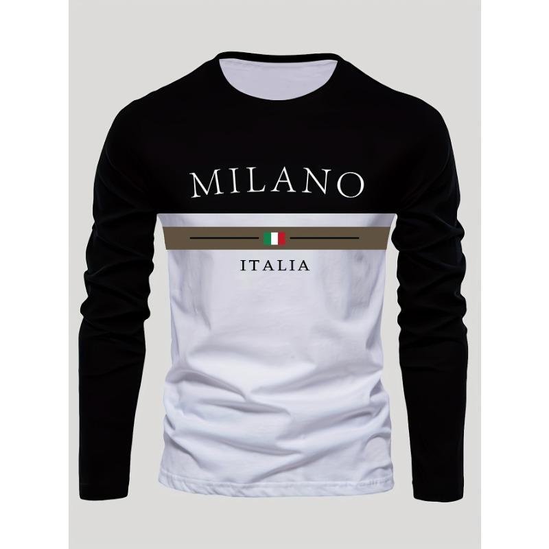 Men s Outdoor Leisure Sports Long Sleeve T-Shirt Crew Neck Autumn Bottom Shirt Machine Washable Versatile Fashion S