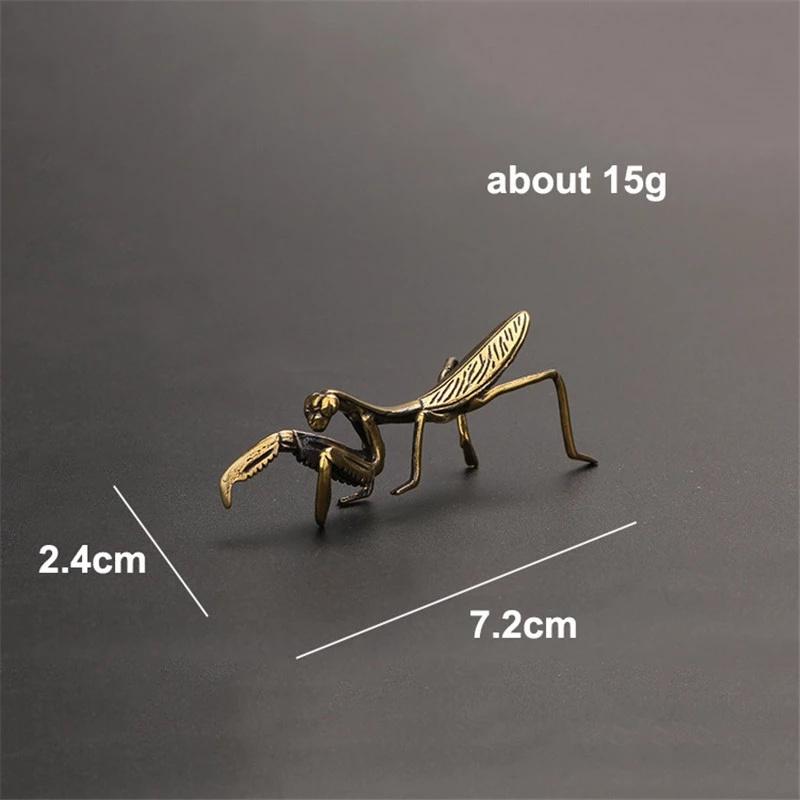 Retro Praying Mantis Small Bronze Ornament, Tea Pet, Tea Play, Insect Art, Desktop Mini Decoration
