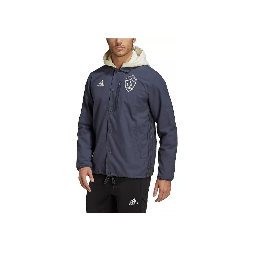 adidas LA Galaxy Tiro Anthem Jacke Buchstabenlogo Bestickt Langarmjacke Herrenjacke Dunkelmarine HB8478