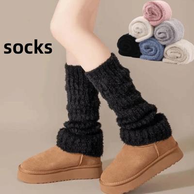 Fashion Imitation Fox Fur Women's Long Stockings Leg Protection Warm Leg Socks Japanese Style Thickened Winter Pile Socks