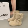 Autumn Women's Flat Boots Frosted Suede Leather Comfortable Non Slip Fashion Outdoor Ankle Boots High-quality Retro Short Boots