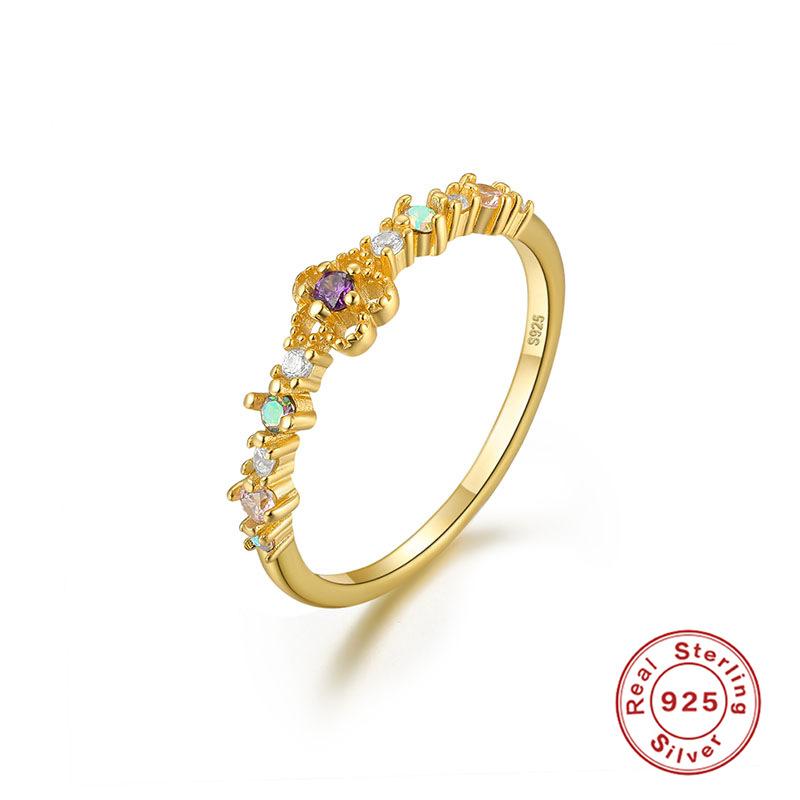 

Кольцо из стерлингового серебра 925 пробы, роскошный благородный дизайн, позолоченное, открытое, свадебное, помолвочное кольцо, кольцо на указательный палец No. 8