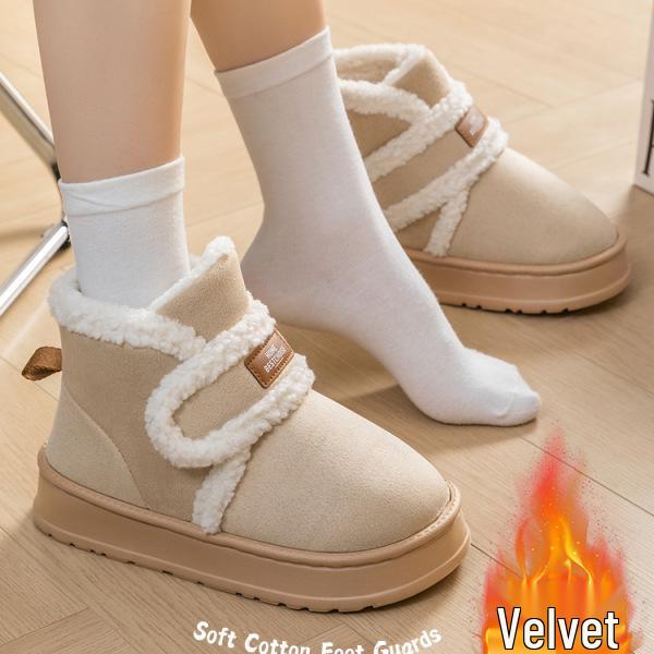 Damskie zimowe pluszowe śniegowce 2024: Antypoślizgowe, Grube, Ciepłe Skóra i Futro