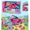Convertible Car Camping Playhouse with Picnic Theme - Openable Door Toy Bus for Girls