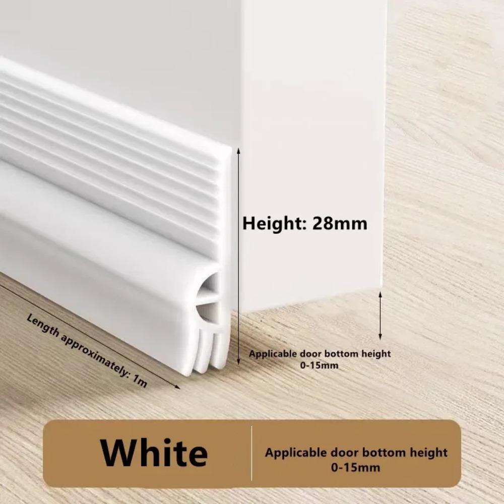 

TPE Door Bottom Weatherstripping Triple Soundproof Design For Frameless Sliding Doors Cabinets Closets Shower Rooms 1m
