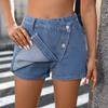 Women's Summer Casual Button-up Irregular Denim Culottes