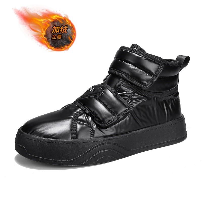 Snow boots men's new winter velvet warm cotton shoes non-slip thickened board shoes thick-soled high-top down casual men's shoes