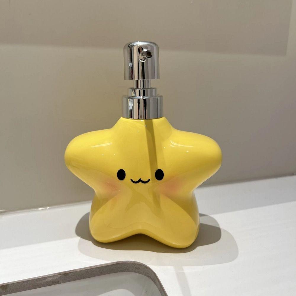 Cute Ceramic Soap Dispenser 400ML Ceramic Star Lotion Bottle Hand Sanitizer Bottle  Hotel Household
