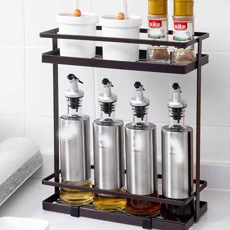 Kitchen Seasoning Storage Rack Multi-functional Perforated Floor Layered Storage Rack Seasoning Storage Rack