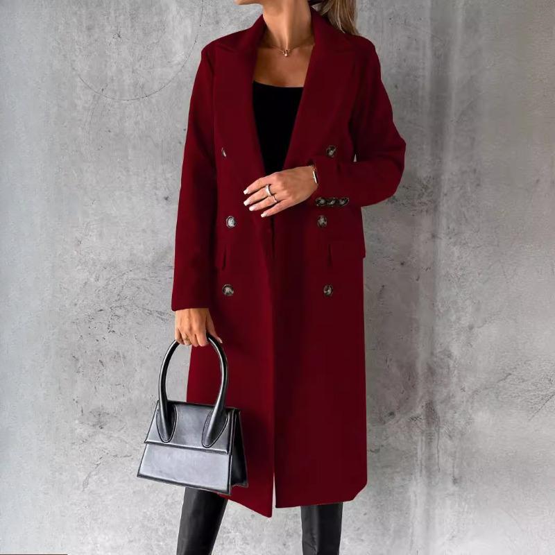 Women's Vintage Casual lattice Print Autumn Winter Long Sleeve POLO Neck Jackets & Coats