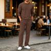Men's Versatile 2 Piece Sweatsuit with Hooded Sweatshirt and Sweatpants for Casual Wear