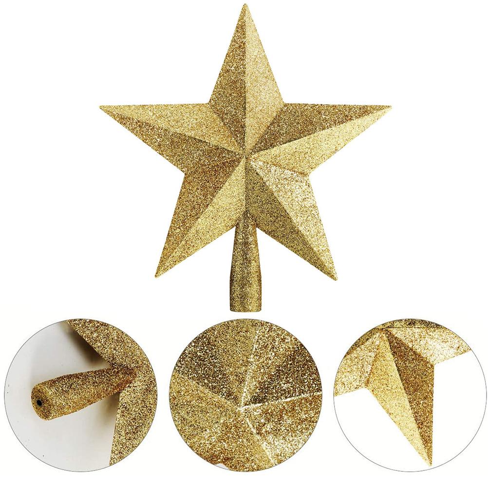 20cm Star Christmas Tree Topper Glitter Christmas Tree Decoration for Party Home Decoration