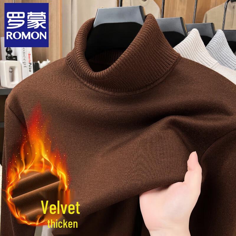 

ROMON Мужской свитер с высоким воротом, теплый вязаный, с плюшевой подкладкой XL