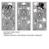 Thick PVC Window Sticker 3Pcs Halloween Skeleton Glass Stickers, Waterproof Clings, Static Decals, Home Decor Removable Stickers for