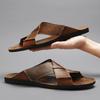 2025 Herren Leder Flip-Flops Offene Zehenpartie Lässige Strandsandalen