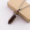 Handmade Amethyst Rose Quartz Hexagonal Pillar Pendant Necklace (N760)