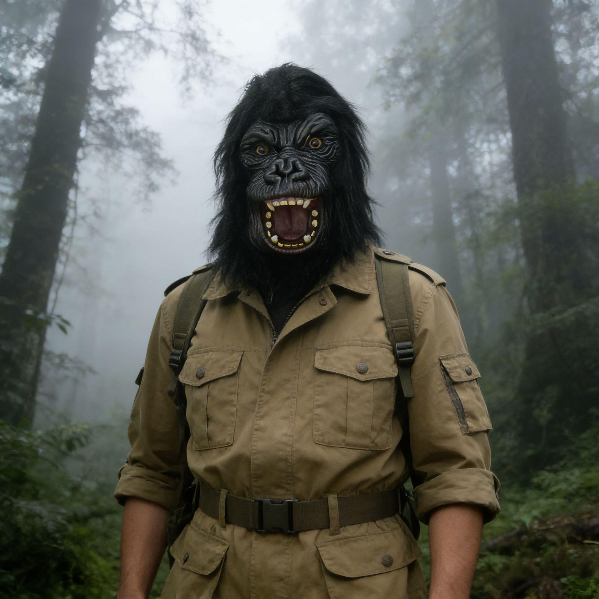 Halloween cosplay Orangutan Godzilla vs. King Kong Latex Mask Costume Headgear for Funny Parties King Kong Chimpanzee