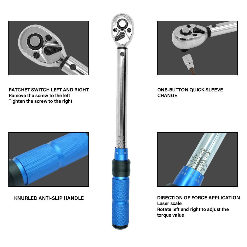 2026 New Ultra-Thin 3/8" Torque Wrench 10-60N.m with Magnetic Spark Plug Socket for Car Motorcycle Maintenance & Engine Repair